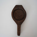 木彫円型双喜文月餅型大