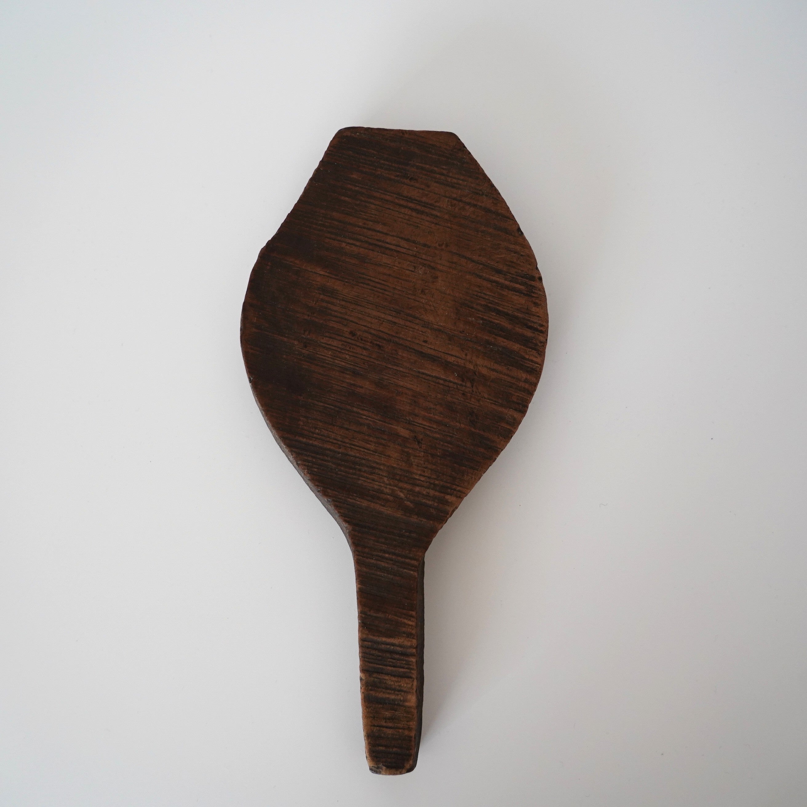 木彫円型双喜文月餅型大