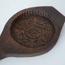 木彫円型双喜文月餅型大