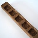 木彫五連草花文月餅型