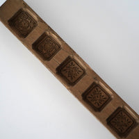 木彫五連草花文月餅型