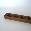 木彫五連草花文月餅型