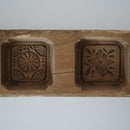 木彫五連草花文月餅型