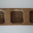 木彫五連草花文月餅型