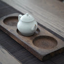 木彫三連双喜文月餅型大