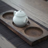 木彫三連双喜文月餅型大