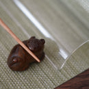 石製回頭猫茶枕 右①