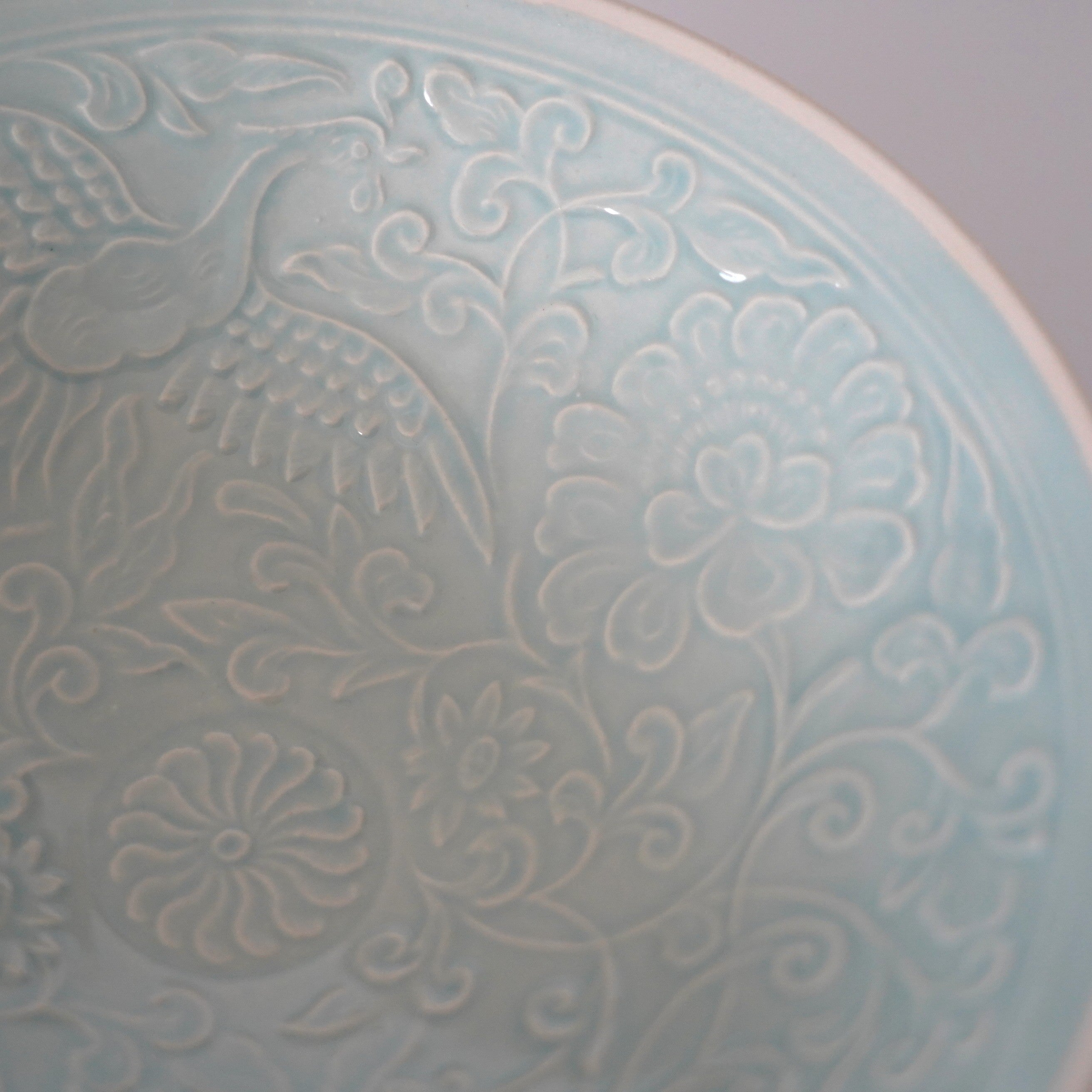 仿古印花鳳凰文壺承 ①淡