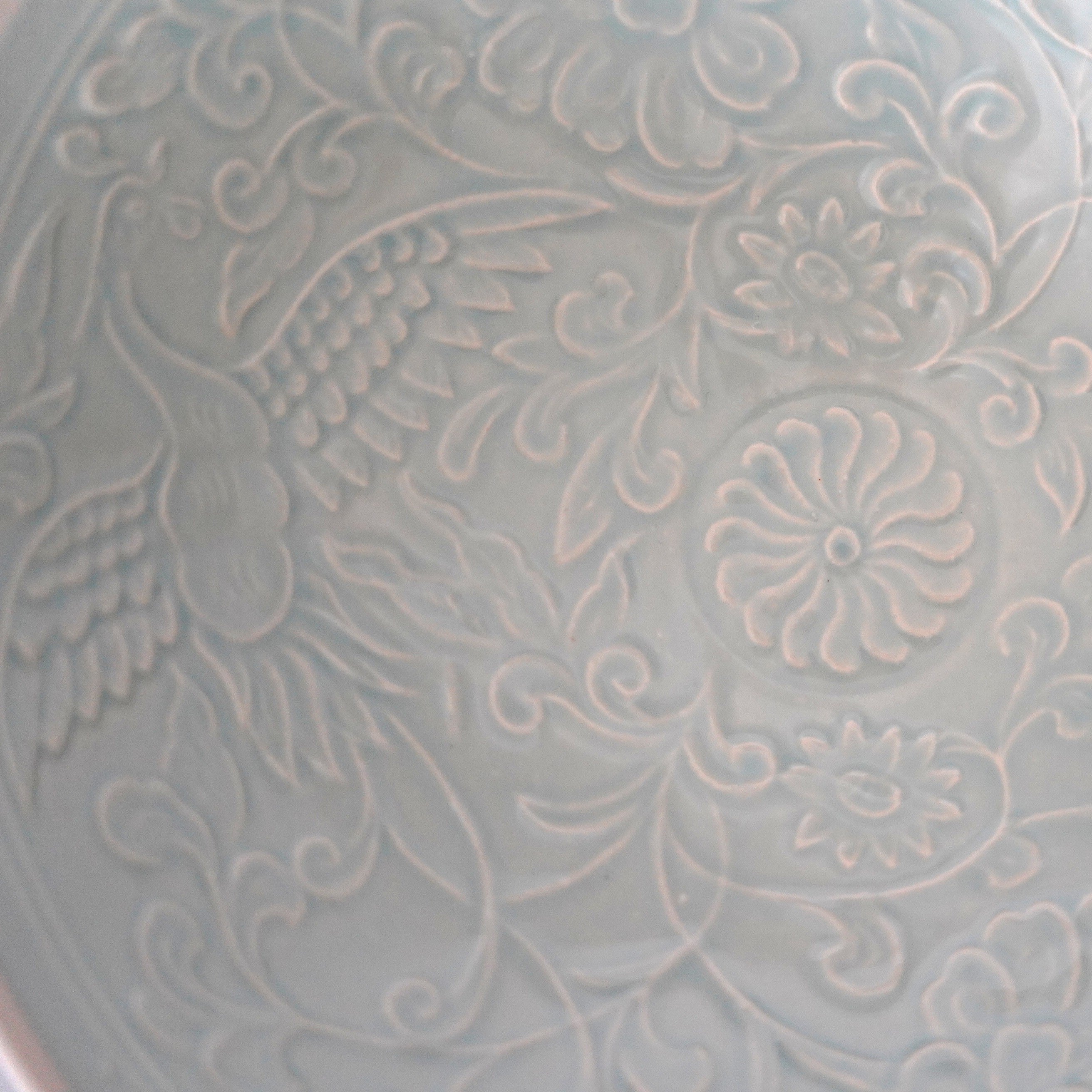 仿古印花鳳凰文壺承 ①淡