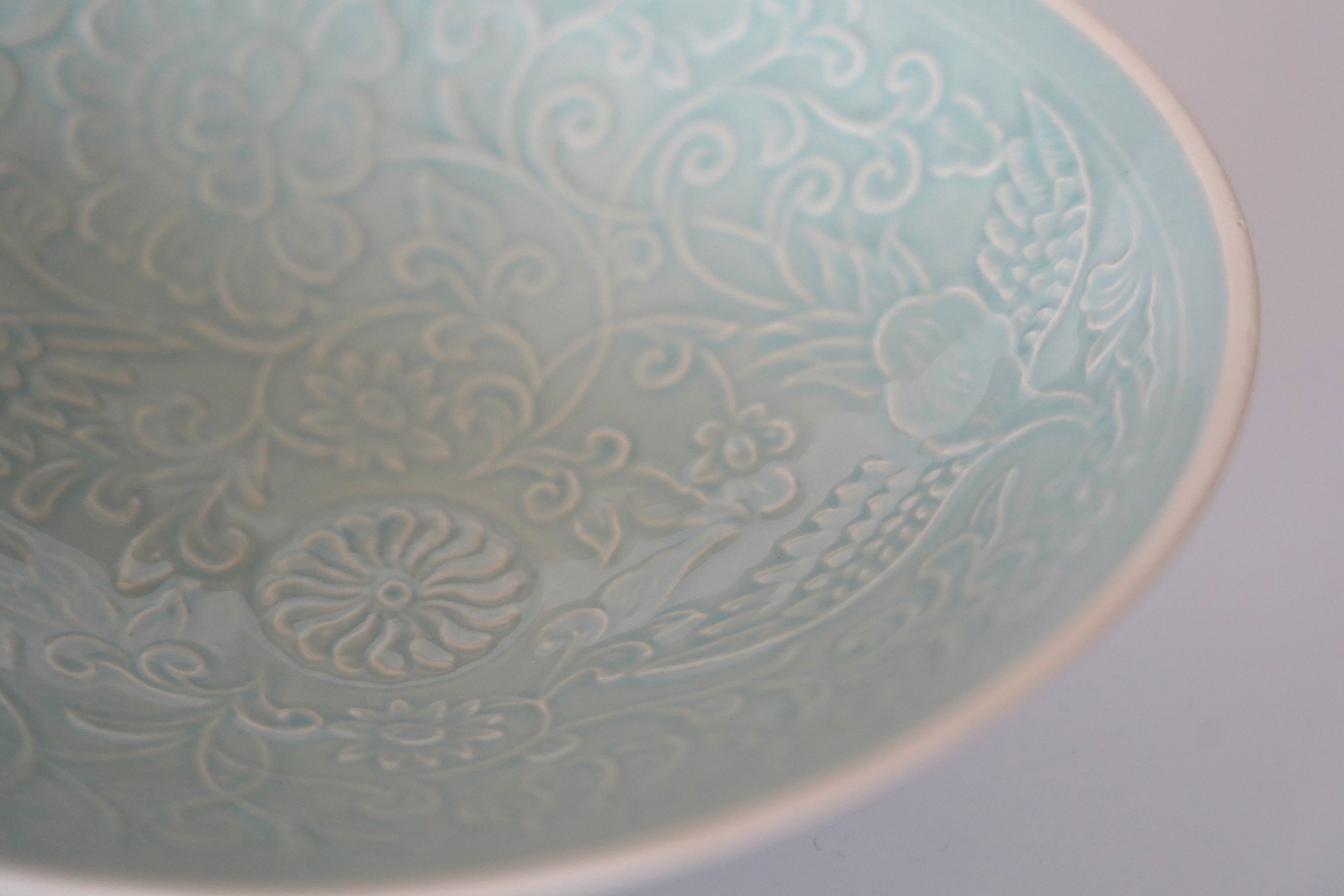 仿古印花鳳凰文壺承 ①淡