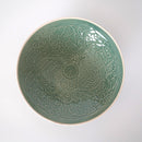 仿古印花鳳凰文壺承 ②緑