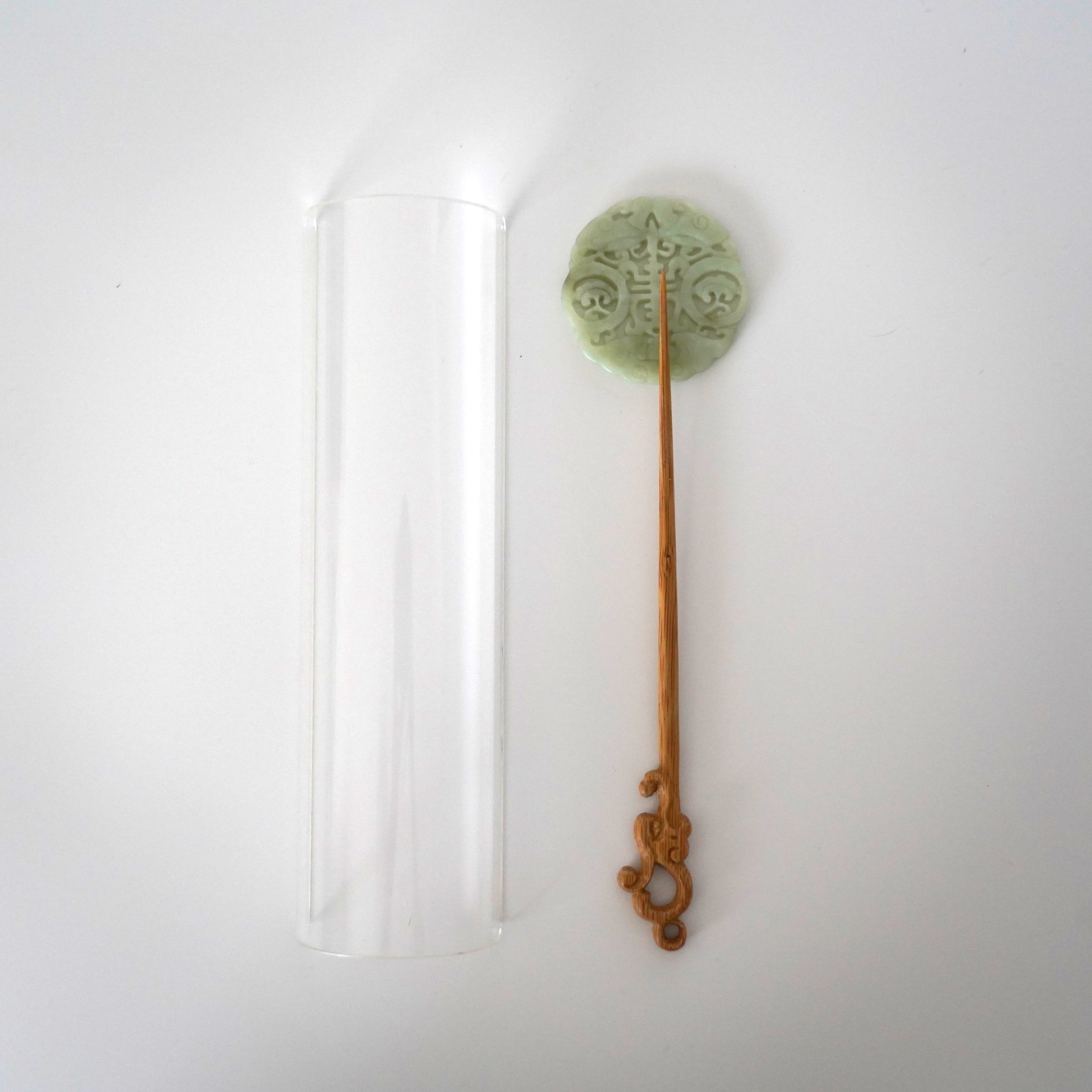 石製寿蝙蝠蝶文蓋置