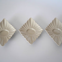 草木灰釉菱形茶托3枚セット