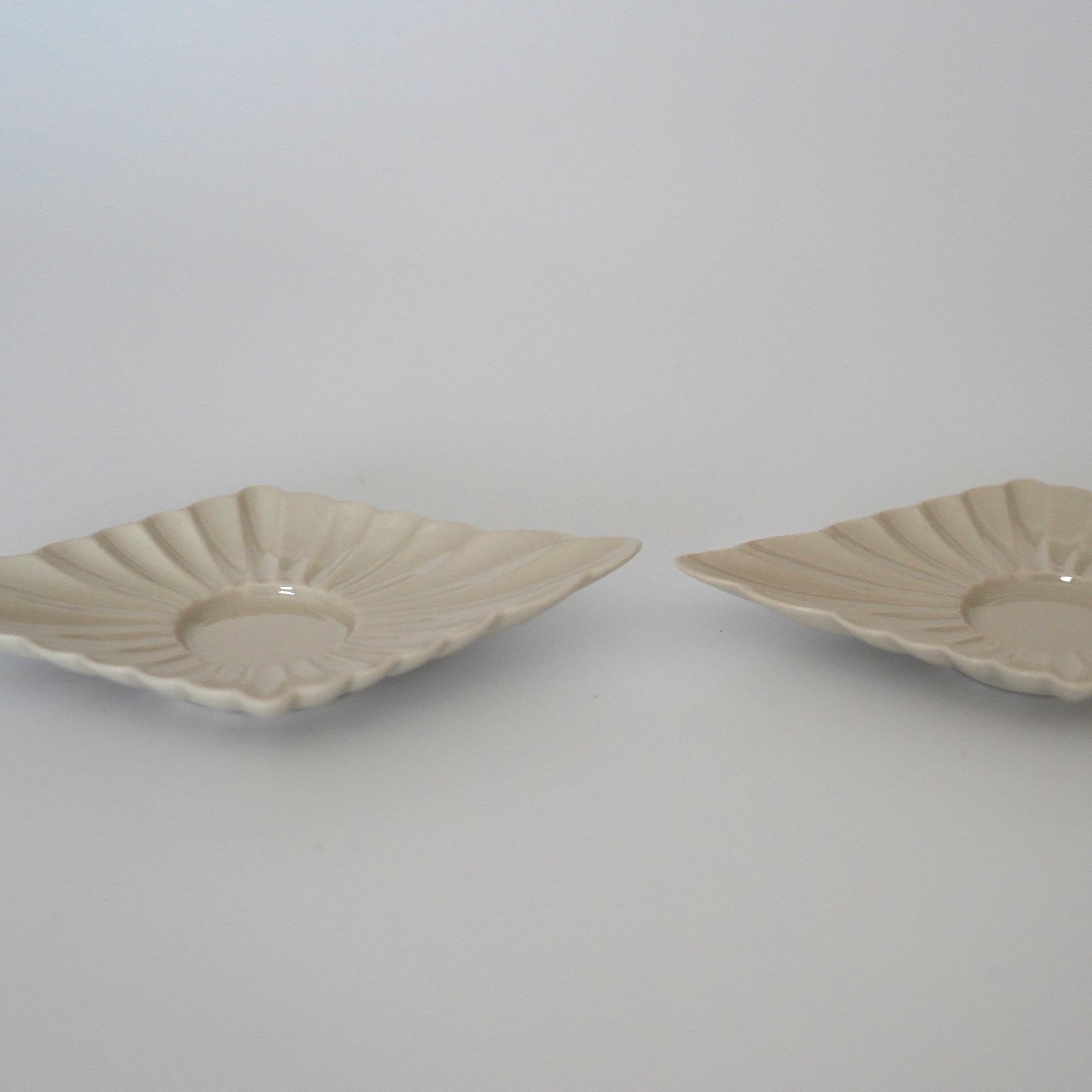 草木灰釉菱形茶托3枚セット