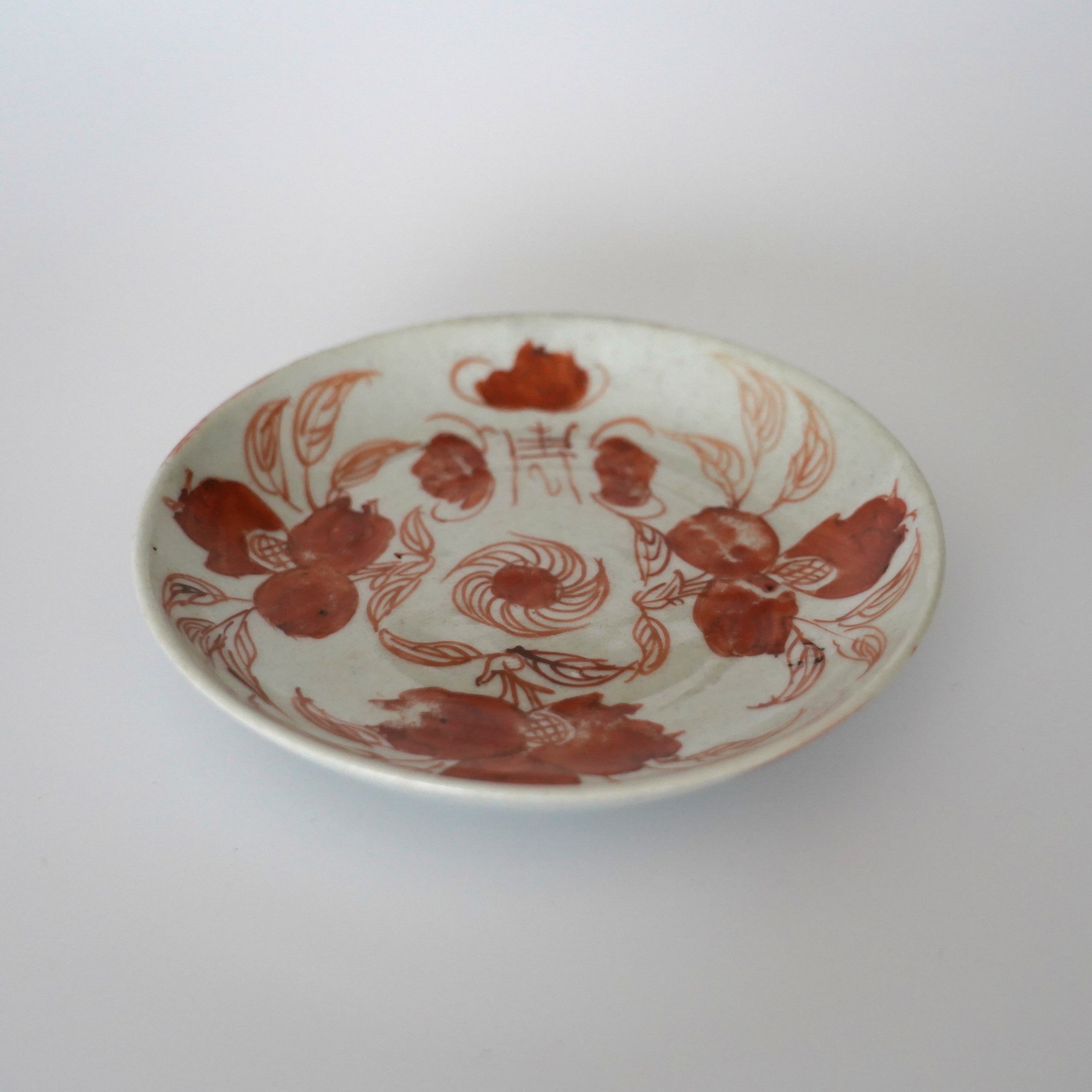 赤絵福寿三多文皿 ③