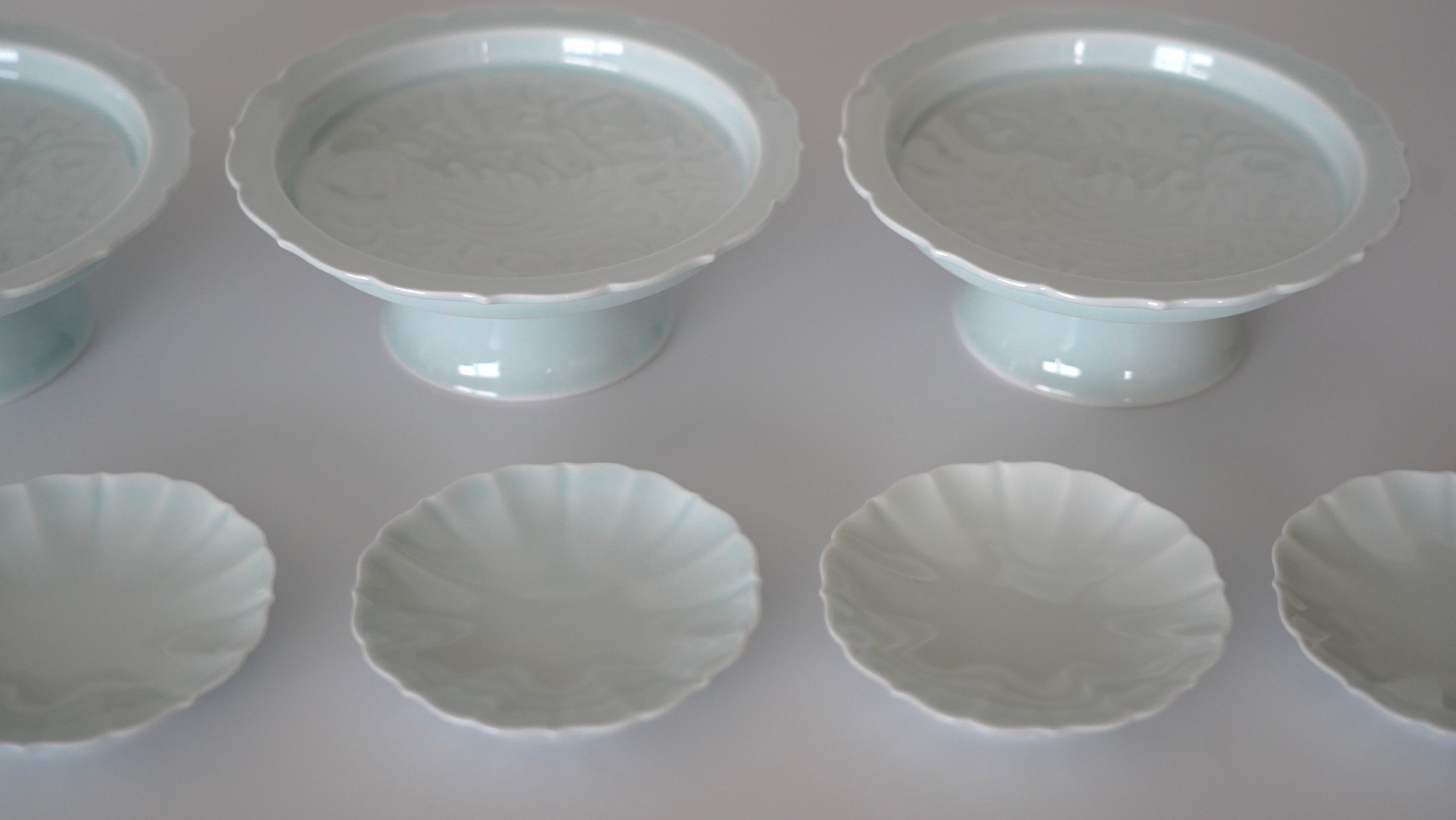 影青茶托・蓋置