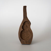 木彫瓢箪花蝶文月餅型