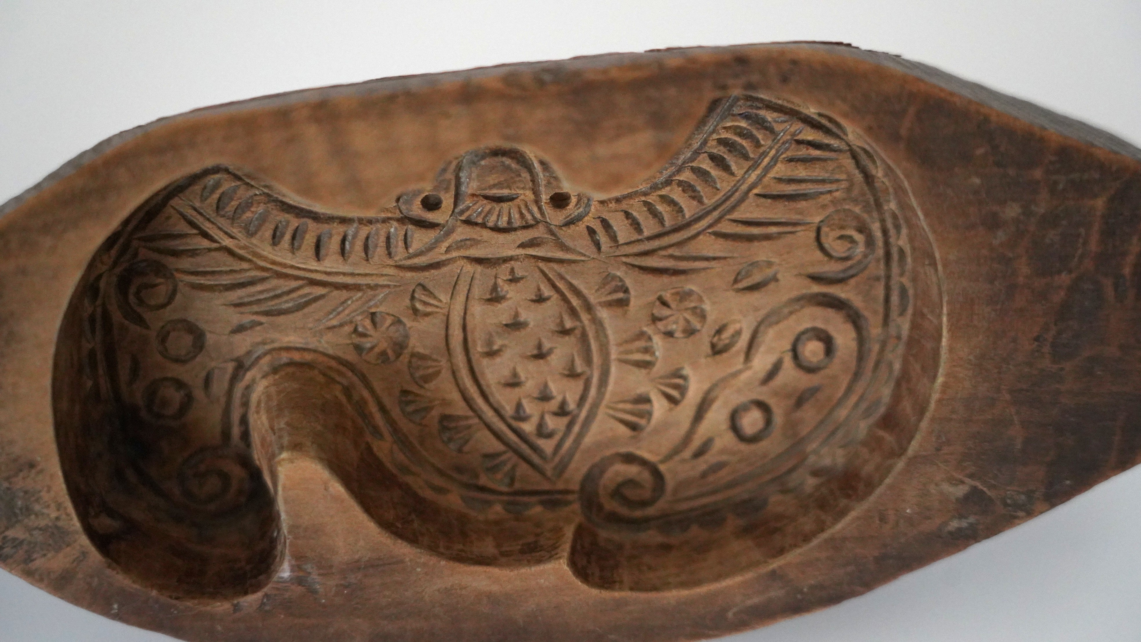 木彫蝙蝠文月餅型