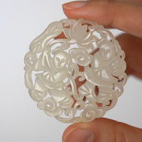 石製童子文蓋置