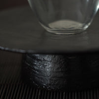 黒釉高台壺承