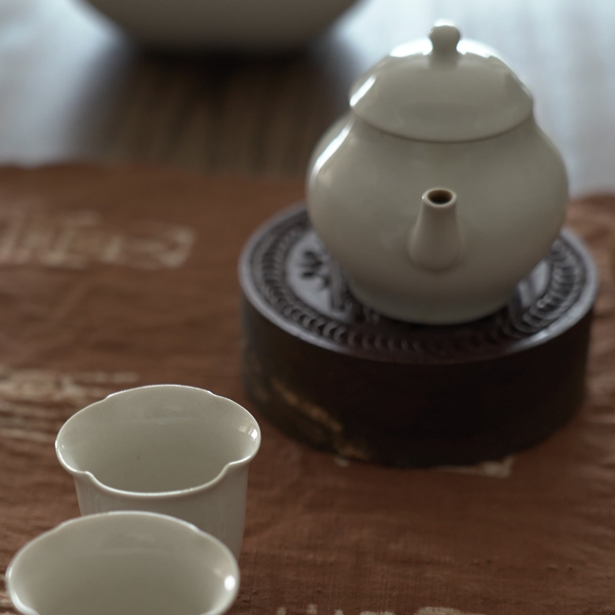 老木彫月宮玉兎文蓋置