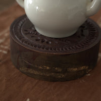 老木彫月宮玉兎文蓋置