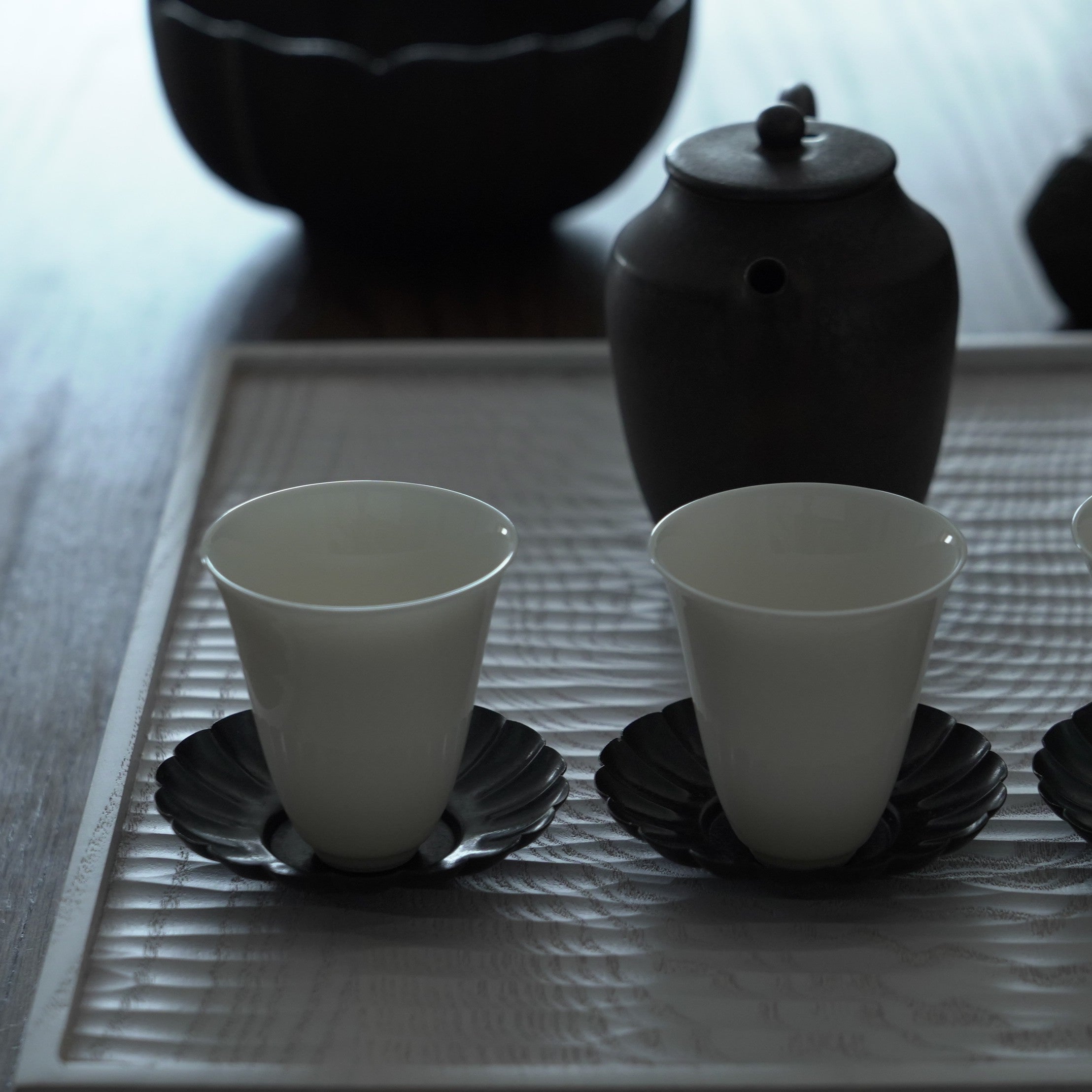 銅製輪花茶托3個セット