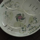 粉彩竹詩文皿③