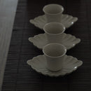 草木灰釉菊花茶托3枚セット