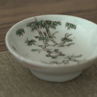 粉彩竹詩文豆皿⑧