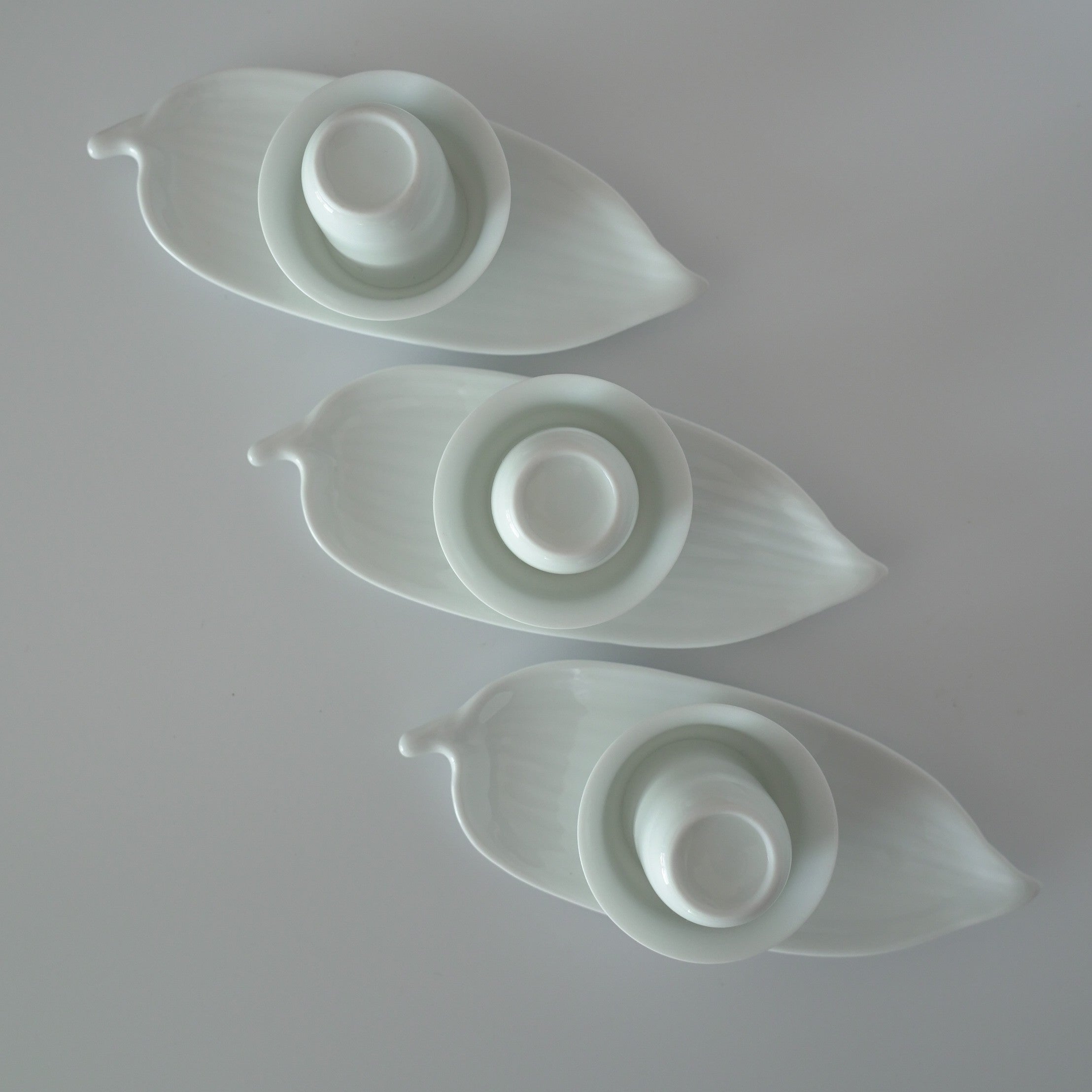 【蚤の市】白磁聞香杯品茗杯茶托3セット