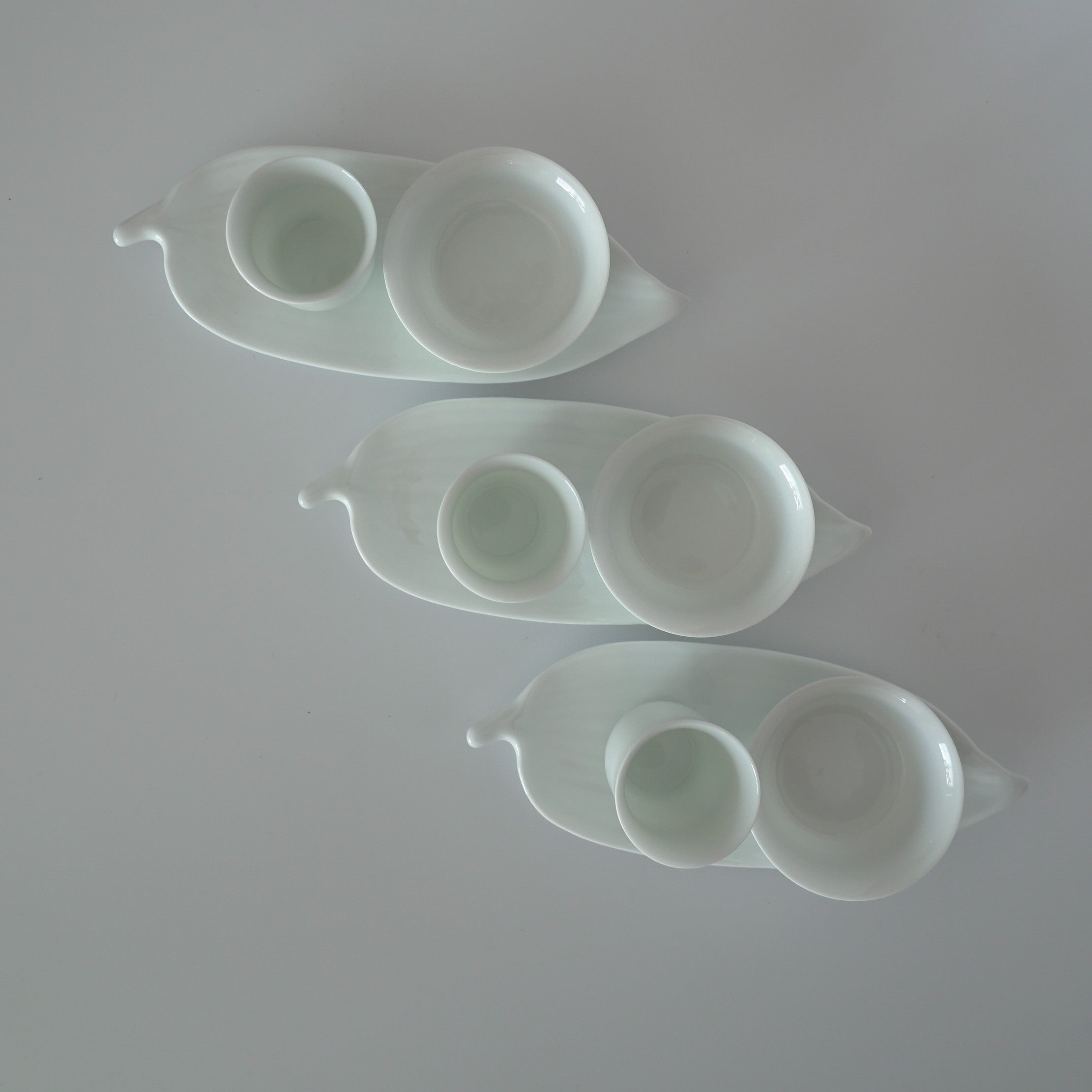 【蚤の市】白磁聞香杯品茗杯茶托3セット