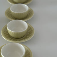 【蚤の市】刻花魚文茶壺茶杯茶托セット