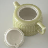 【蚤の市】刻花魚文茶壺茶杯茶托セット