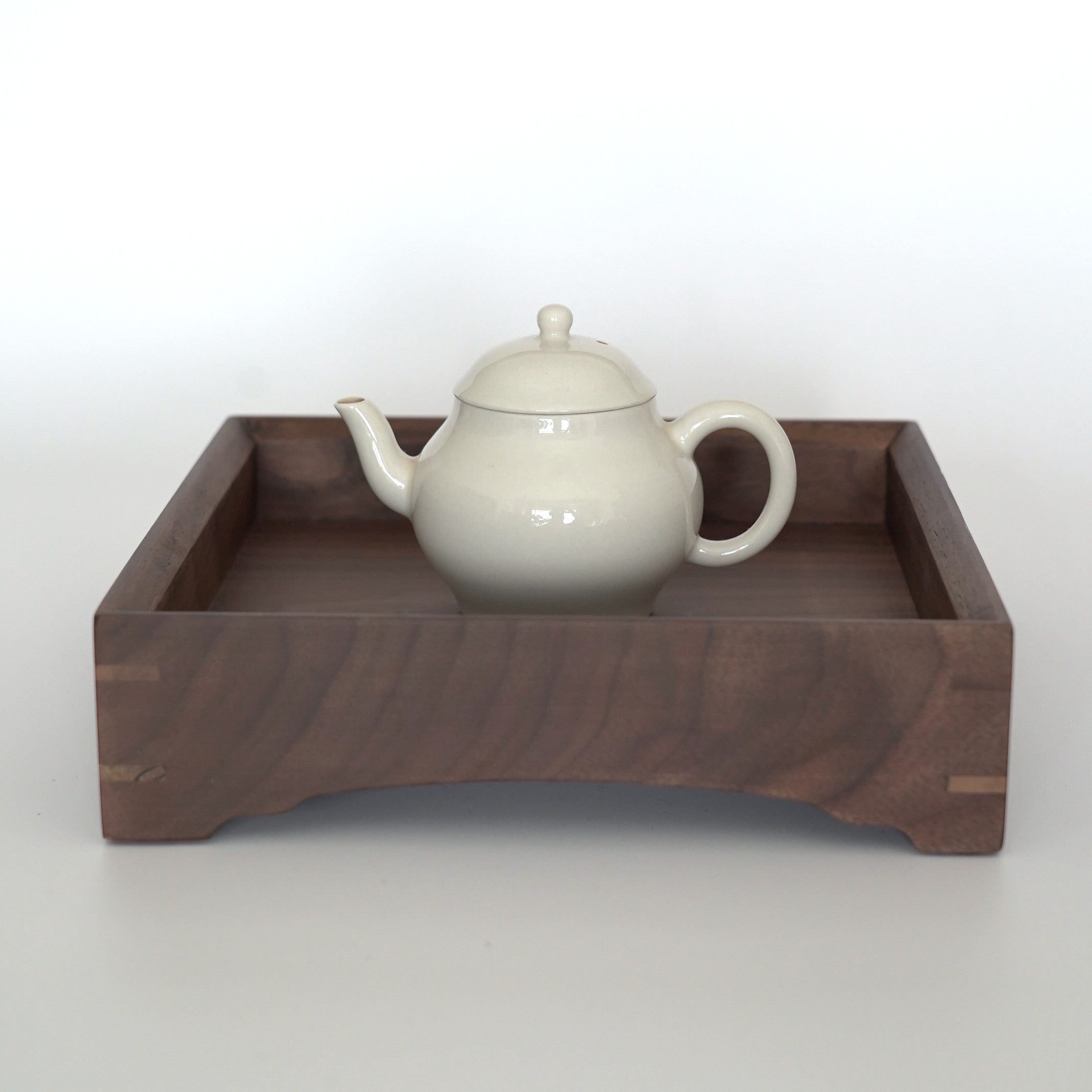 木製正方盆小　クルミ