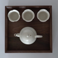 木製正方盆小　クルミ