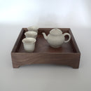 木製正方盆大　クルミ