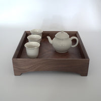 木製正方盆大　クルミ