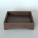 木製正方盆小　クルミ