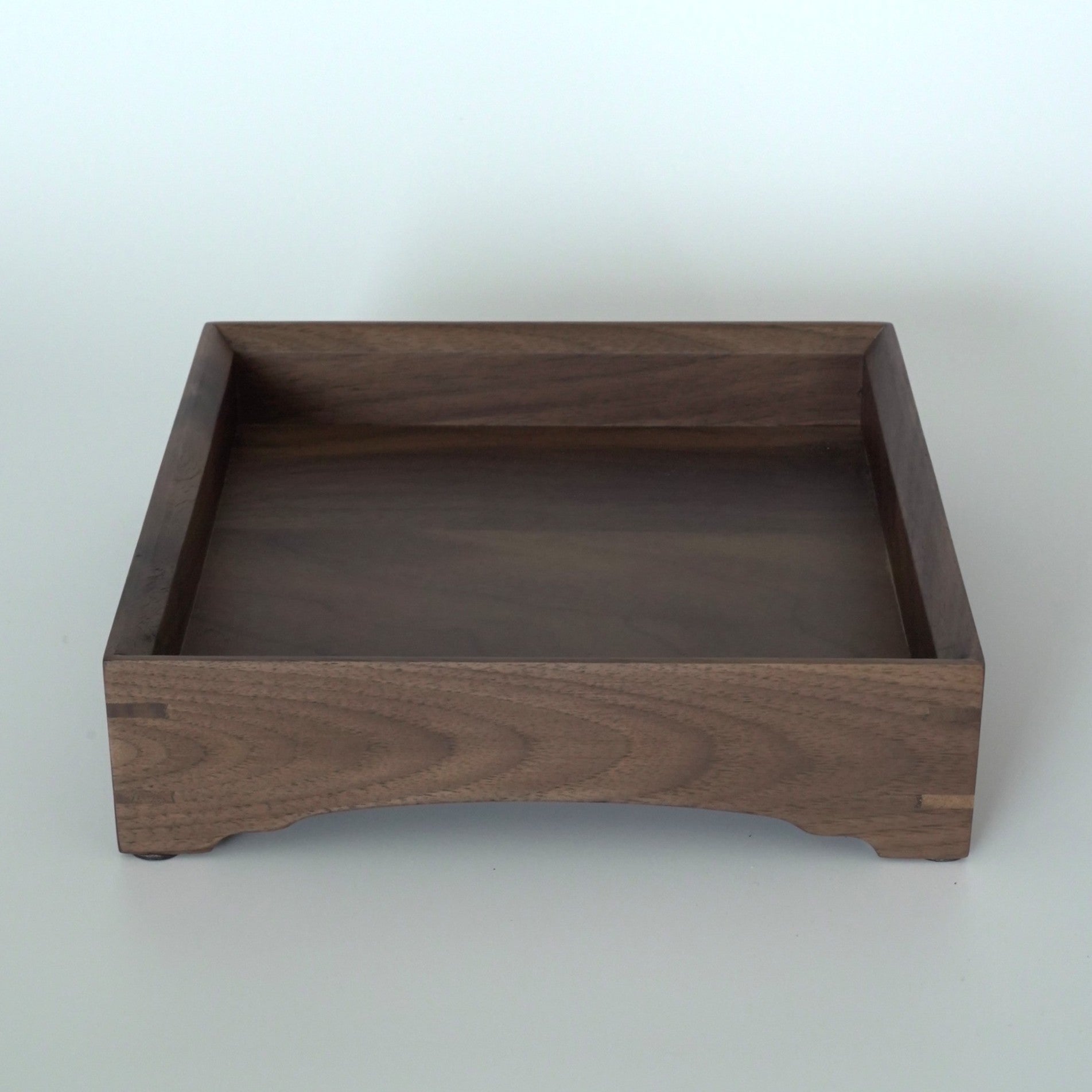 木製正方盆小　クルミ