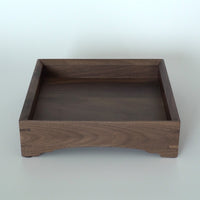 木製正方盆小　クルミ