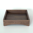 木製正方盆小　クルミ