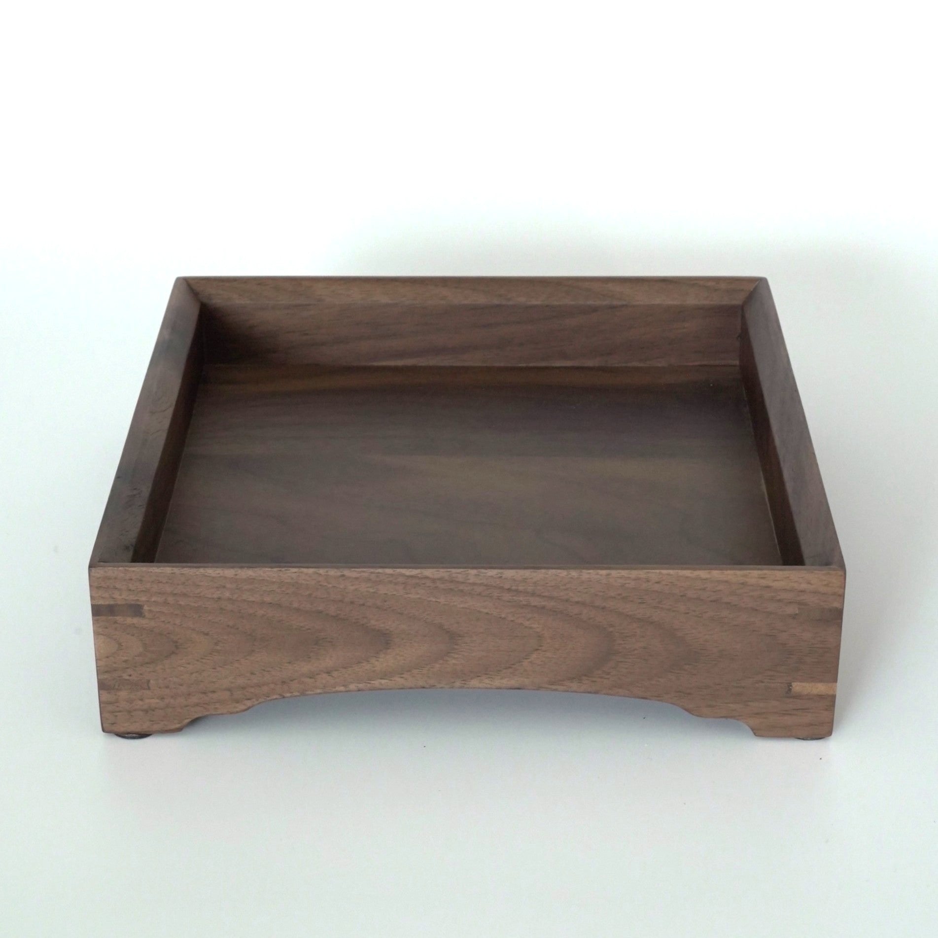 木製正方盆小　クルミ