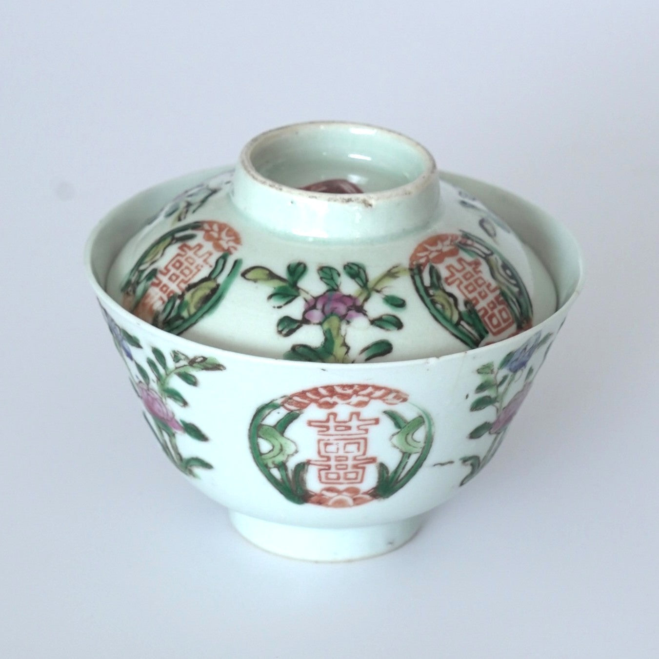 粉彩双喜花文蓋碗⑤