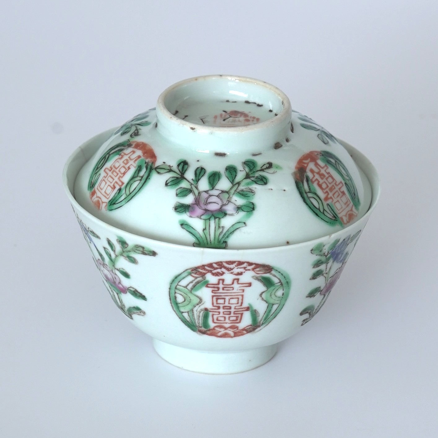 粉彩双喜花文蓋碗⑥