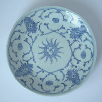 青花絡枝蓮文皿大