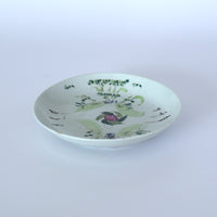 粉彩竹詩文皿③