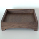 木製正方盆大　クルミ
