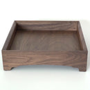 木製正方盆大　クルミ