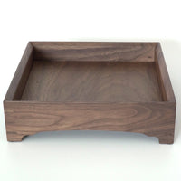 木製正方盆大　クルミ